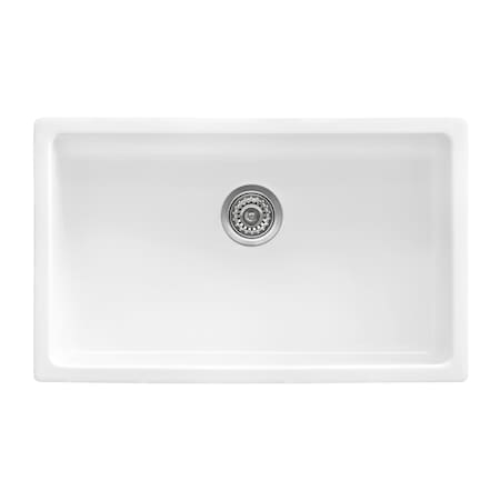 Ruvati 30" Fireclay Undermount / Drop-in Topmount Kitchen Sink Sgl Bowl, Wht RVL3030WH
